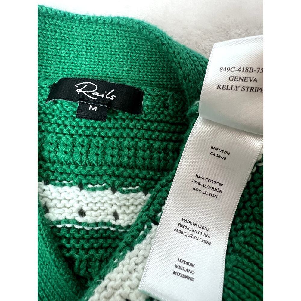 Chic Rails Geneva Cardigan Kelly Stripe Size Medium - Picture 5 of 7